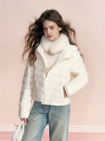 Hooded Ribbed Down Jacket