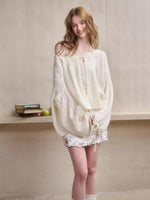 Mohair Wool Openwork Knit Cardigan