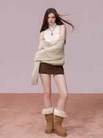 V-Neck Ribbed Knit Sweater
