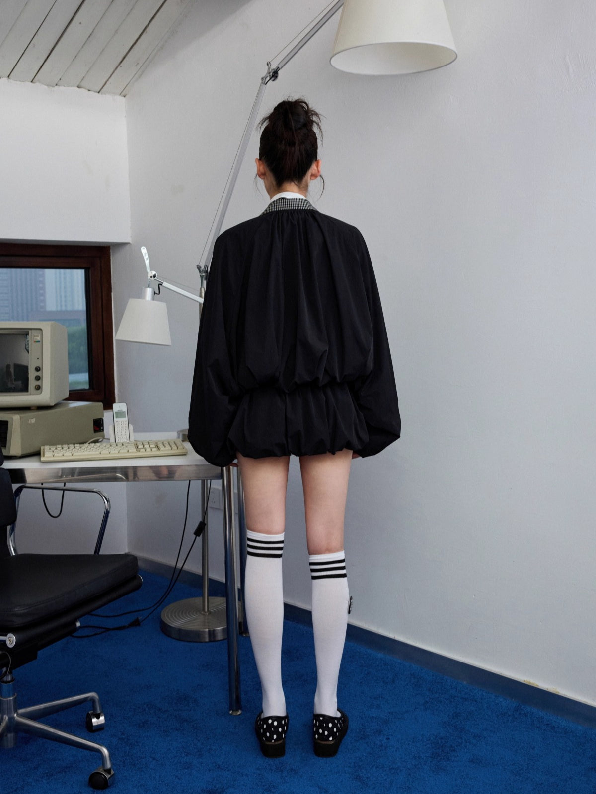 Patchwork Utility Hooded Jacket &amp; Skirt Set