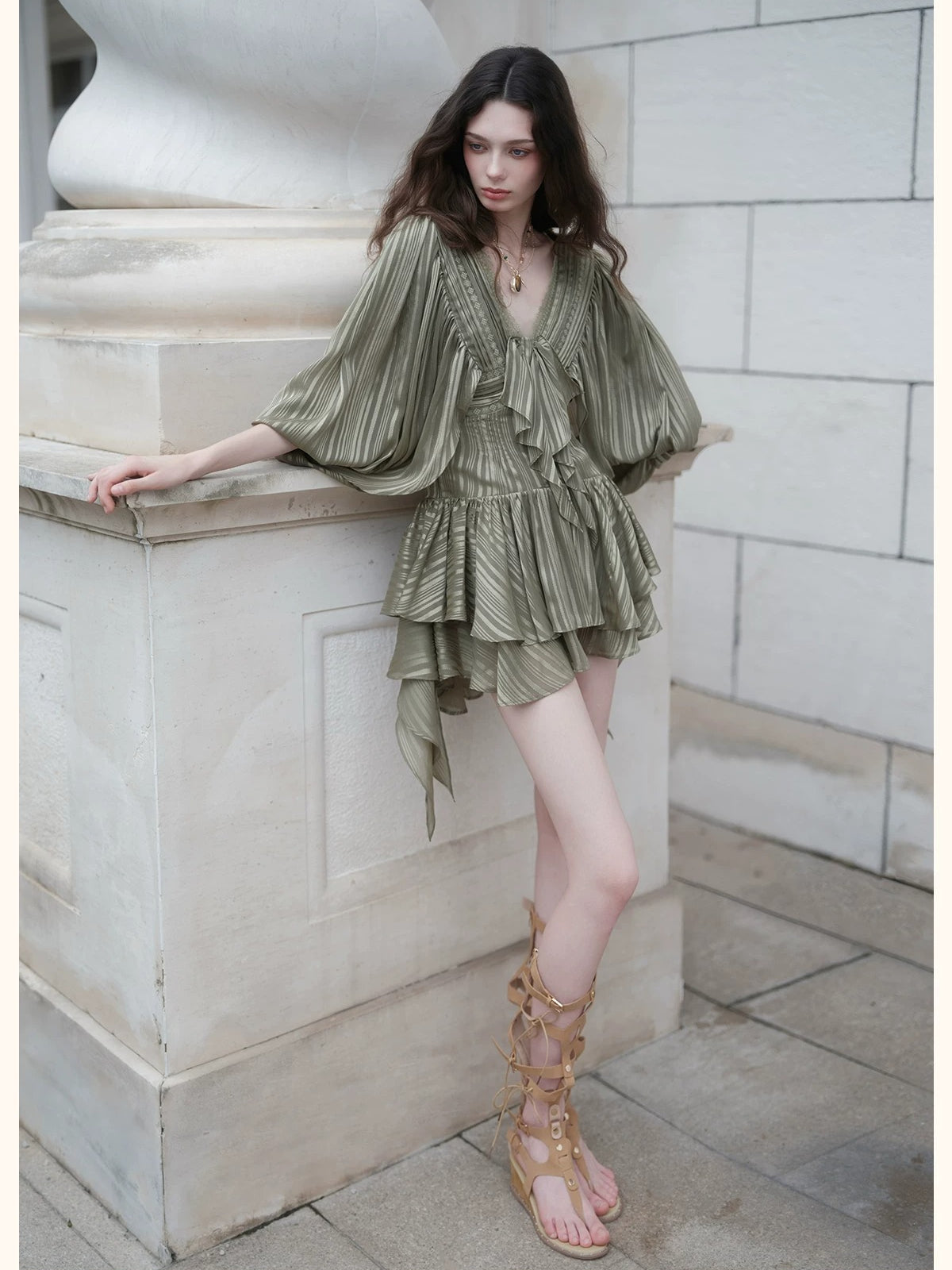 Romantic Ruffle Sleeve Dress