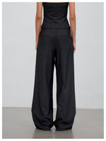Pleated Drawstring Wide Trousers