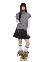Korean Wool Knit Vest Cardigan