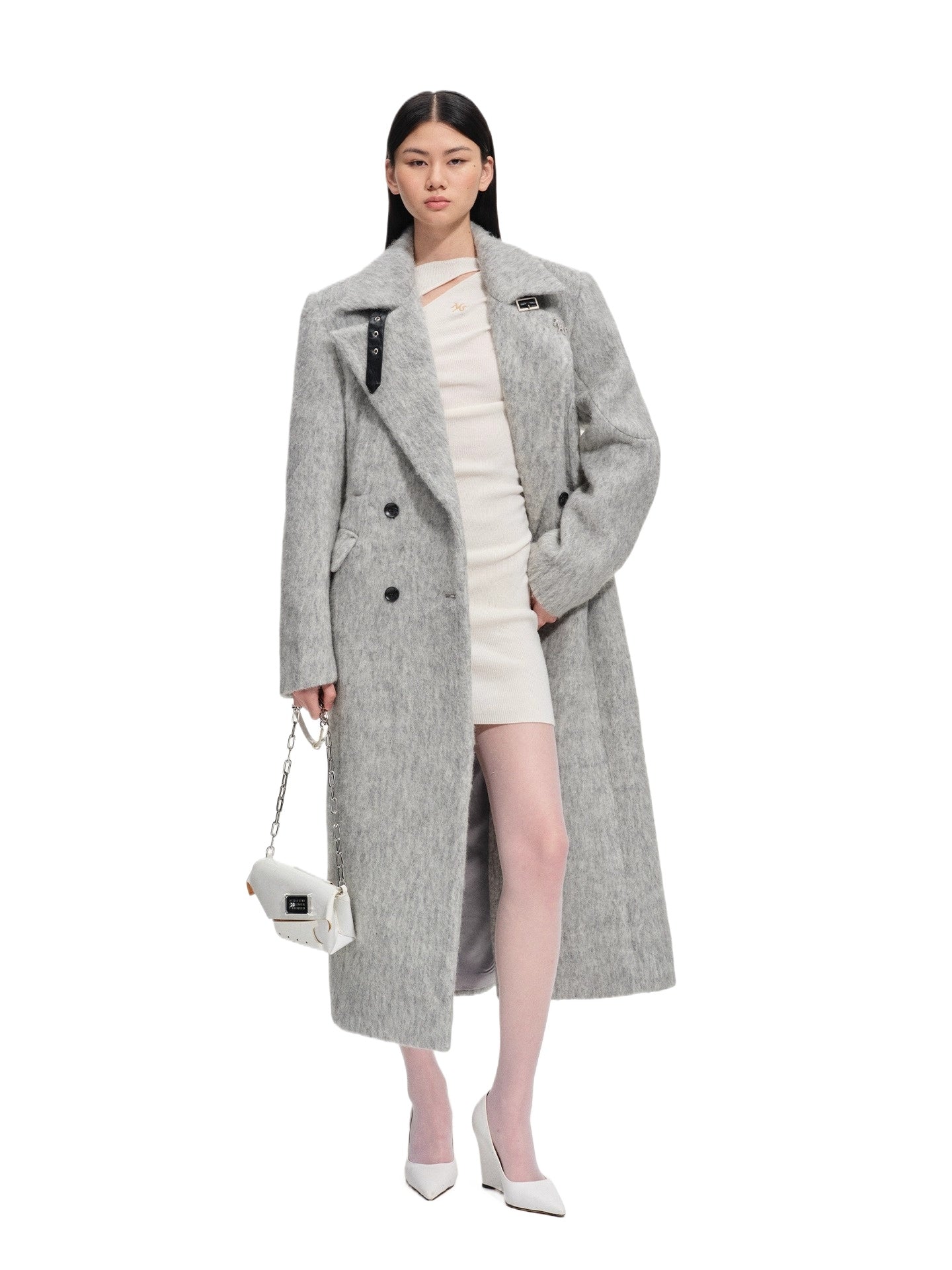Gray Classic Statue Wool Coat