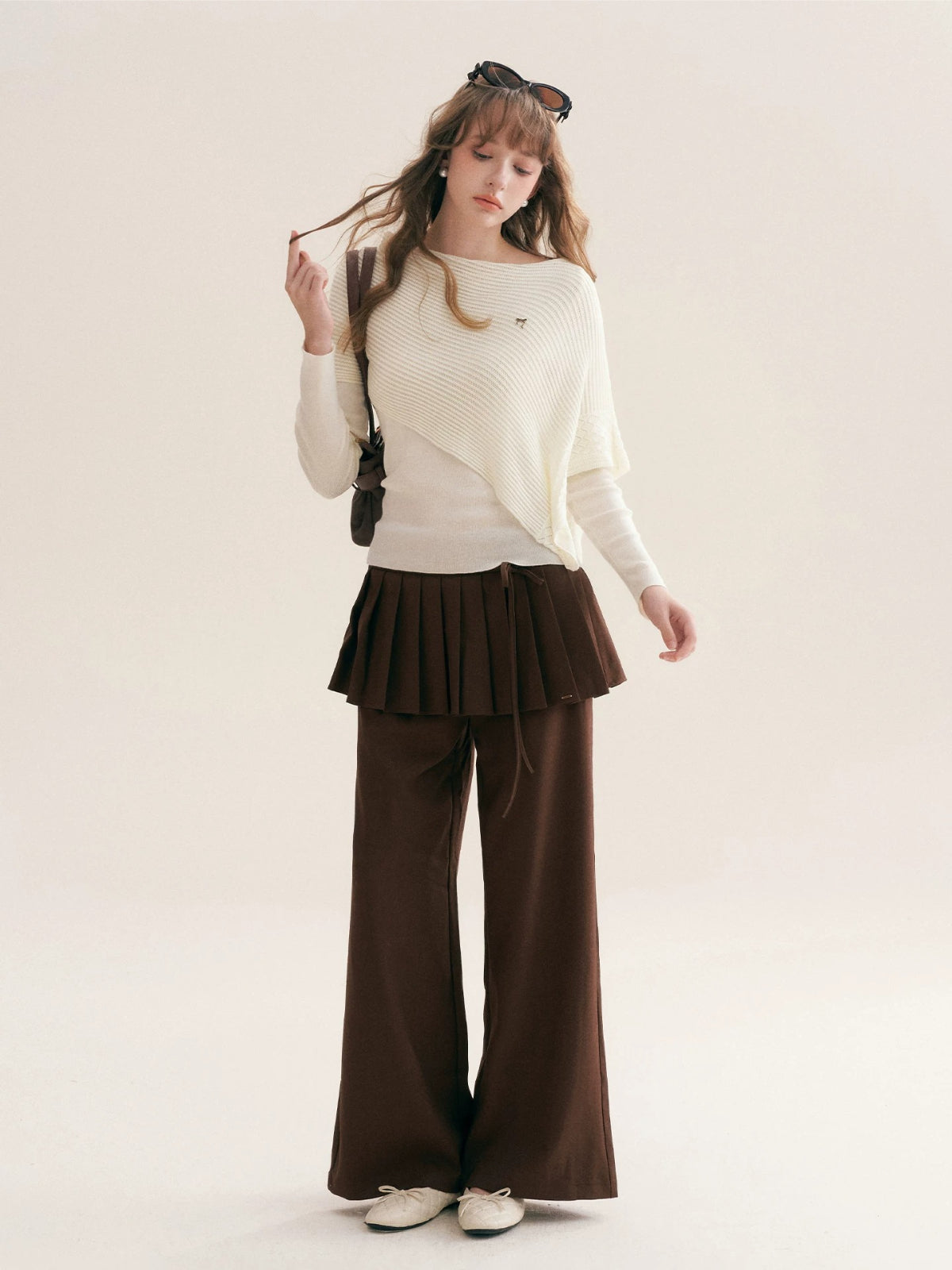Pleated Wide Leg Pants