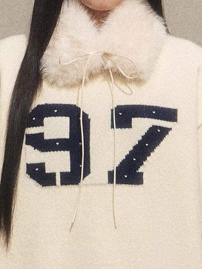 Detachable Fur Collar Sweater