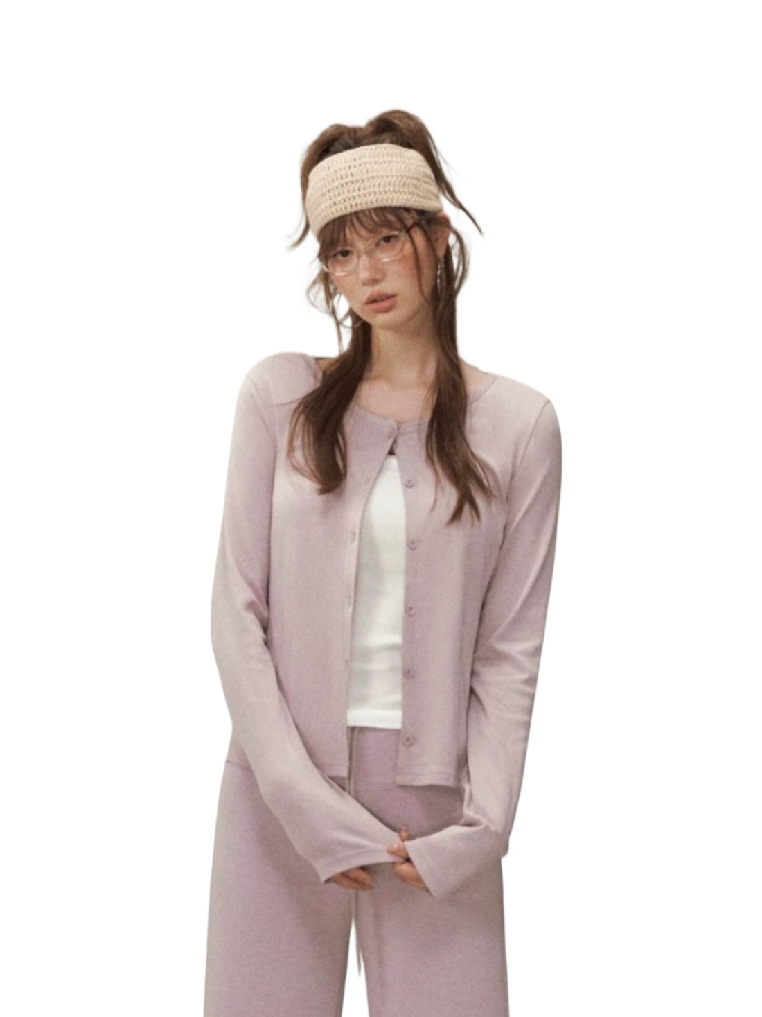 Layered Hoodie Cardigan &amp; Pants Set