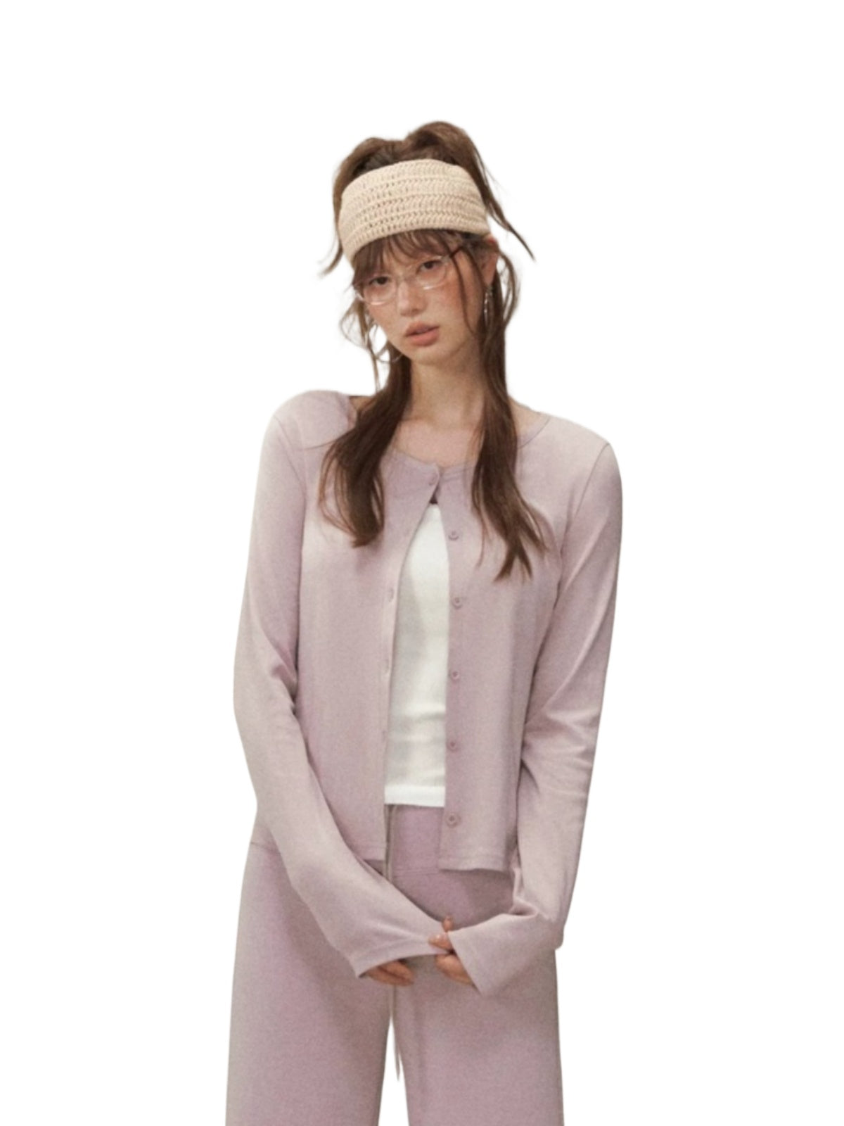 Layered Hoodie Cardigan &amp; Pants Set