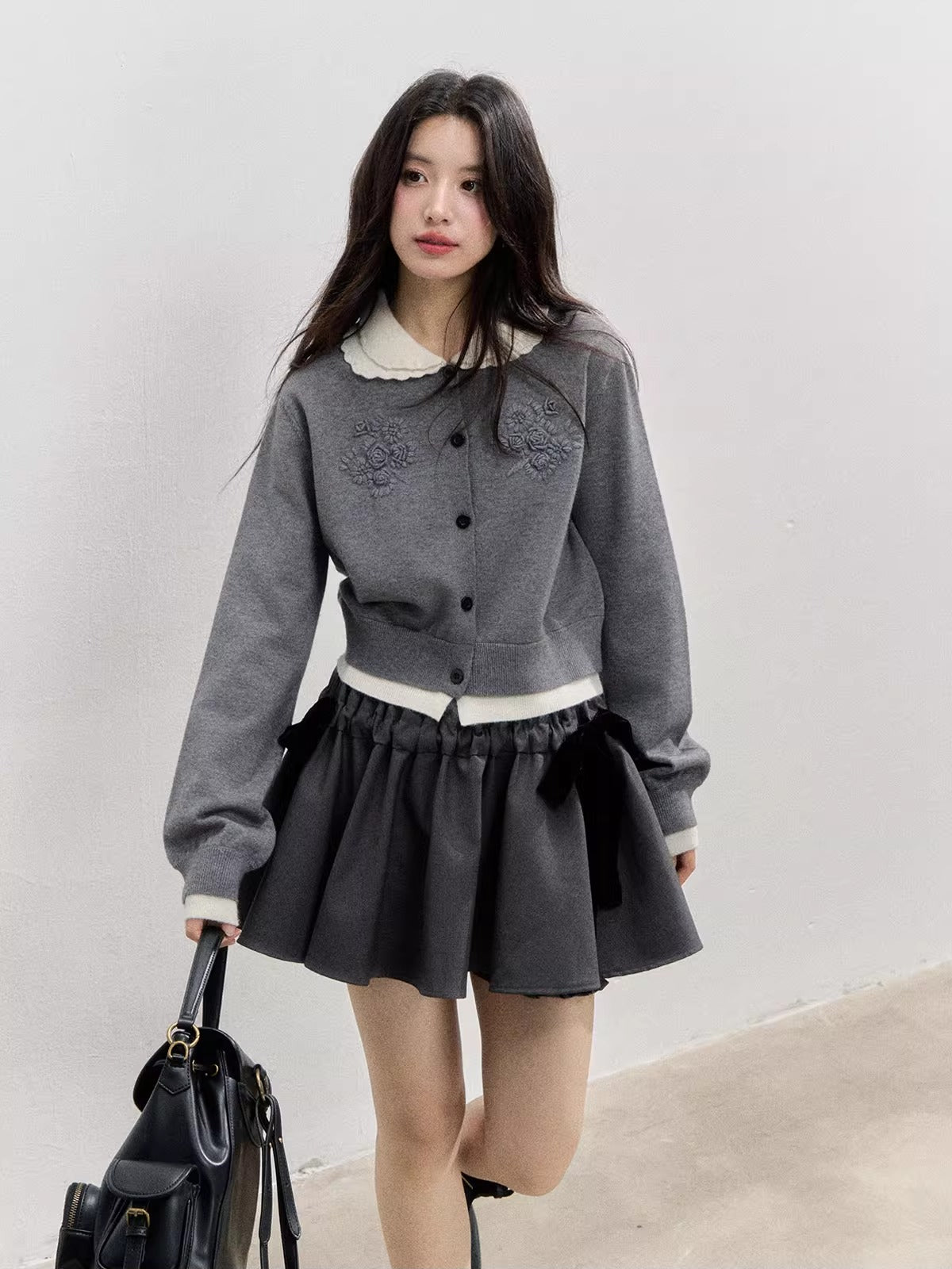 Crochet Doll Collar Cardigan