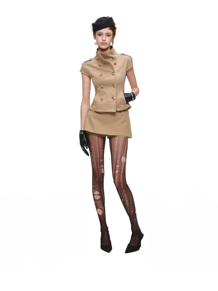 Double Breasted Cropped Jacket