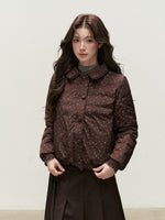 Reversible Floral Peter Pan Collar Down Jacket