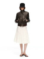 Crinkled A-Line Skirt
