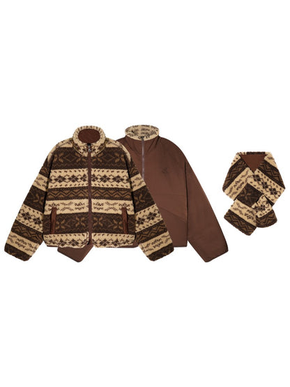 Reversible Fair Isle Fleece Jacket