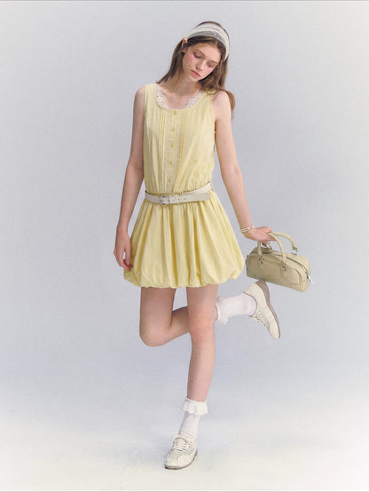 Sleeveless Lace Bubble Dress