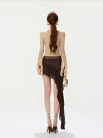 Asymmetric Ruffle Mini Skirt