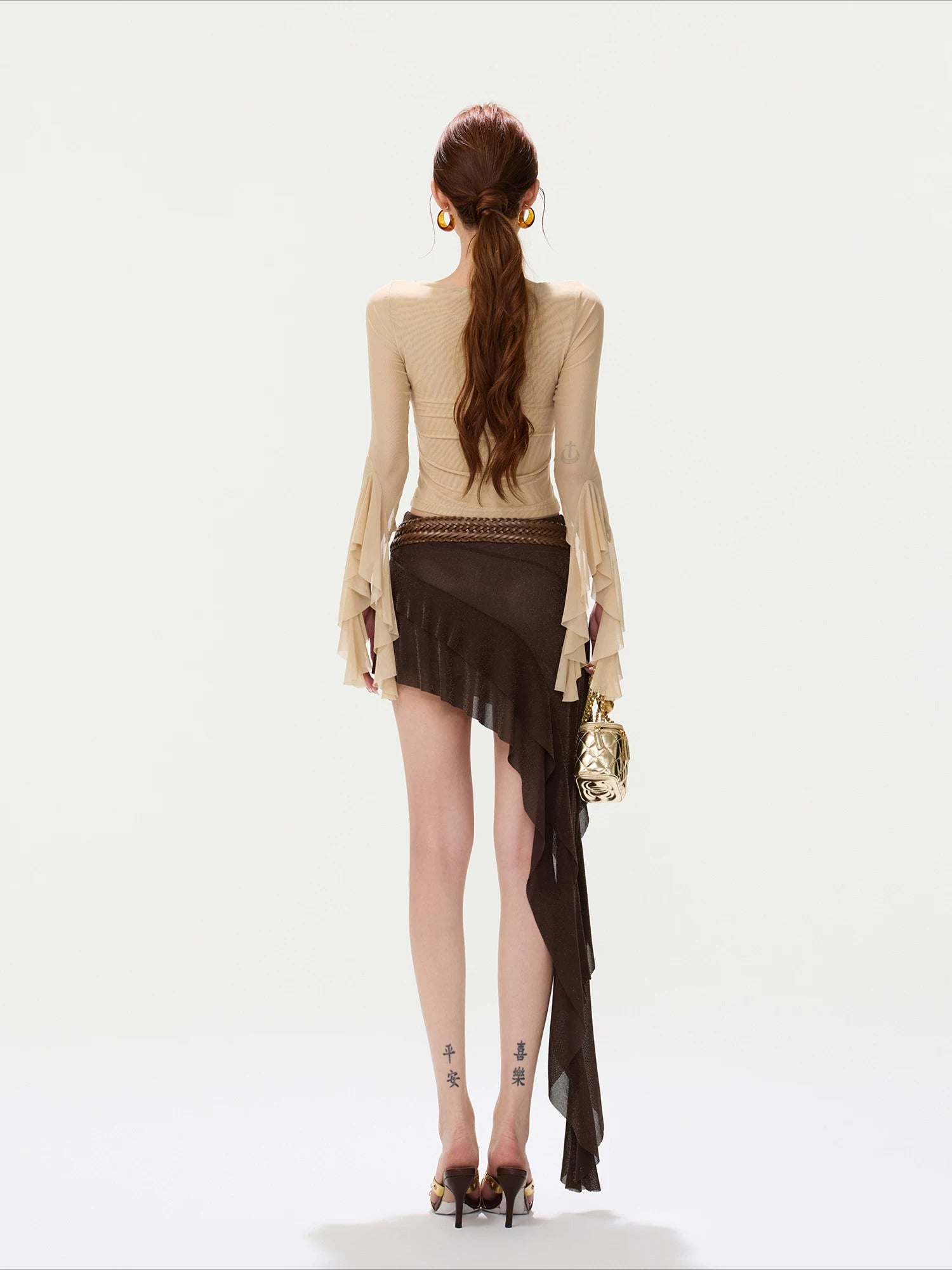 Asymmetric Ruffle Mini Skirt