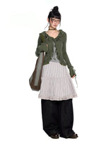Plaid Bubble Chiffon Skirt