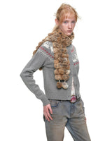 Fair Isle Cat Crewneck Cardigan