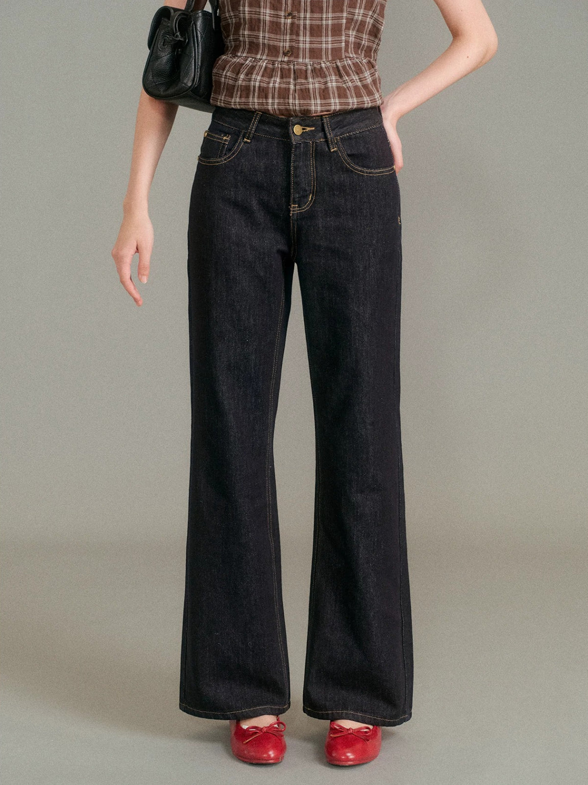 Cotton Denim Straight Jeans