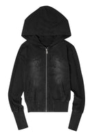 Washed Embroidered Zip Hoodie