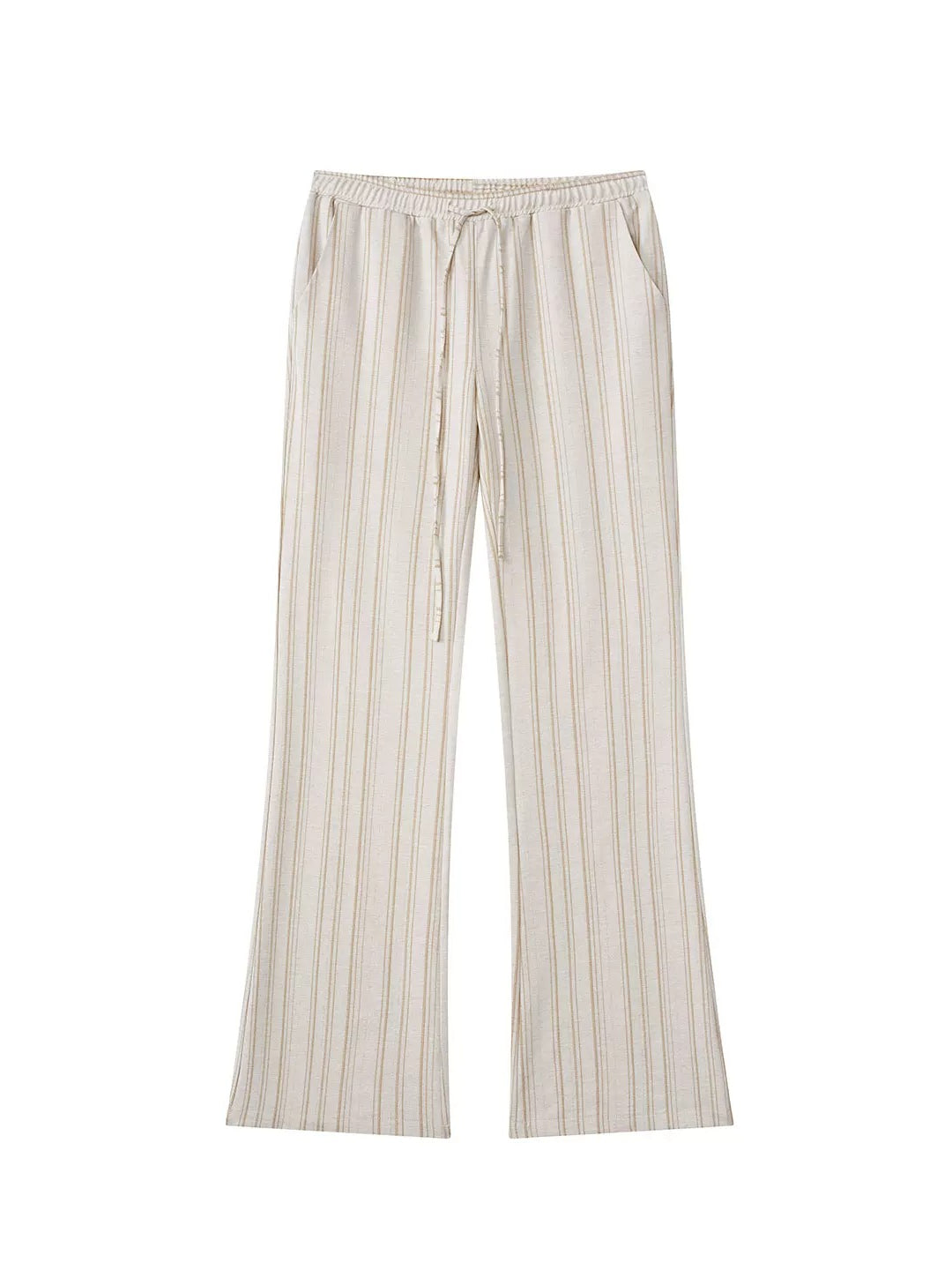 Striped Jacquard Elastic-Waist Pants