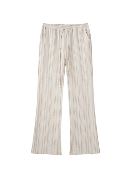 Striped Jacquard Elastic-Waist Pants