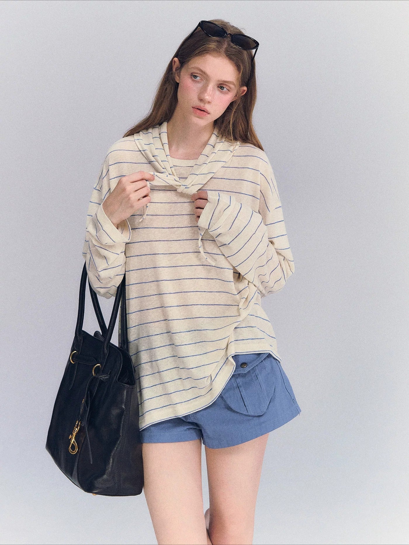 Rhinestone Stripe Long Sleeve Top