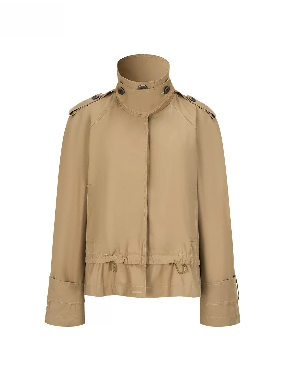 Khaki Drawstring Utility Jacket