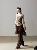 Lace Patchwork Wide Leg Pants