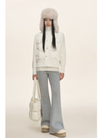 Stand Collar Knit Sleeve Down Jacket