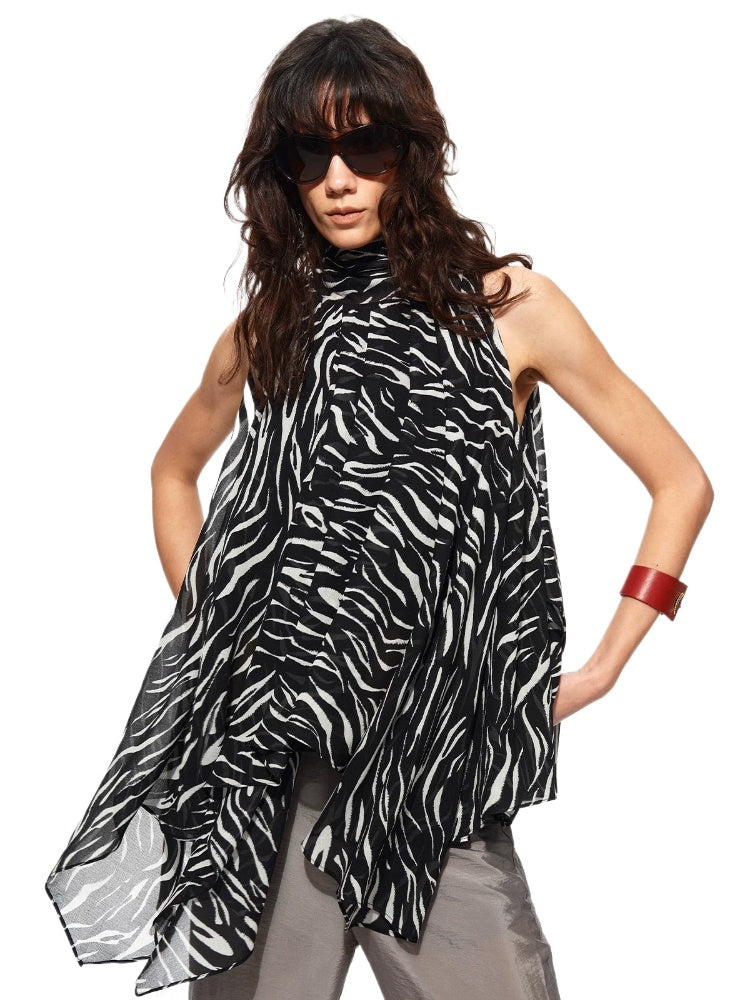 Zebra Halter Layer Top
