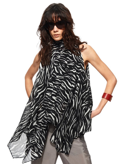 Zebra Halter Layer Top