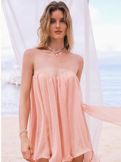 Thiri Chiffon Flowing Ribbons Dress