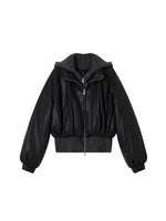 Nocturne Leather Knit Hoodie Coat