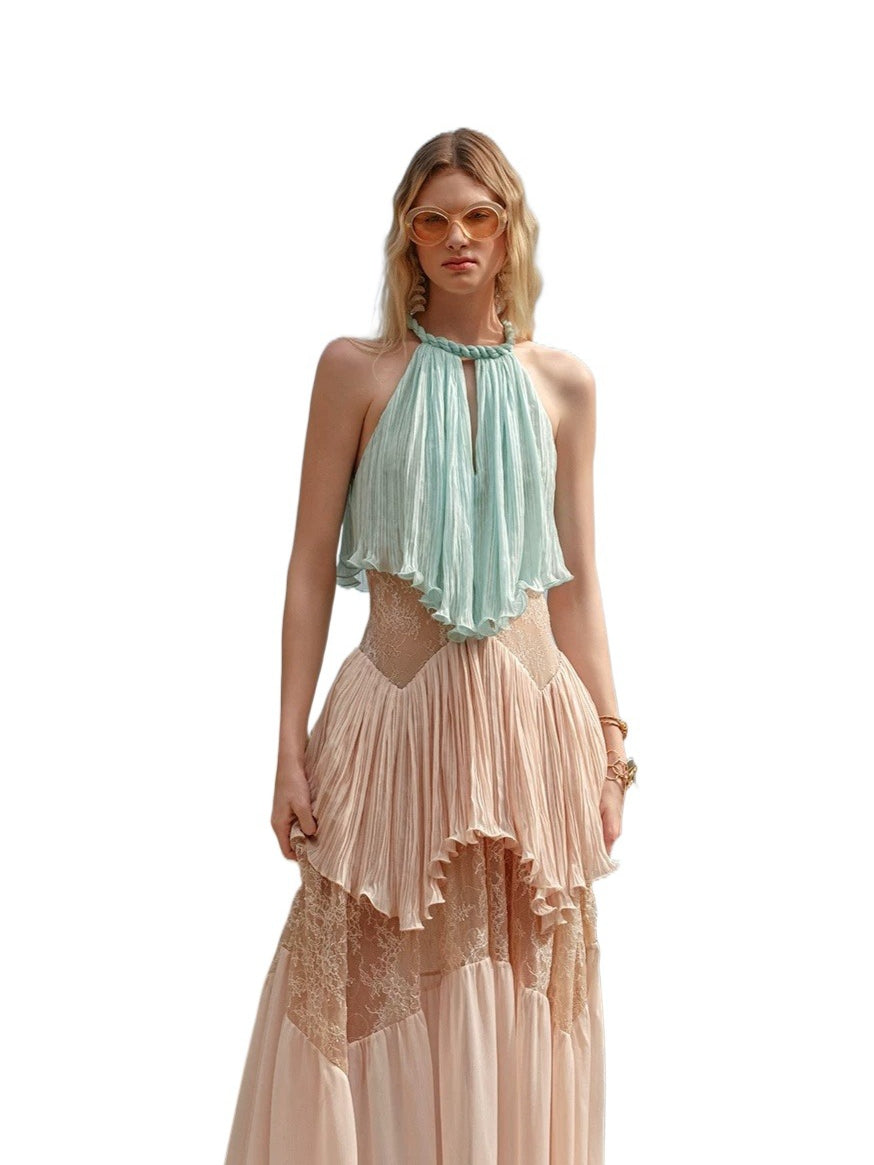 Laguna Lace Halter Maxi Dress