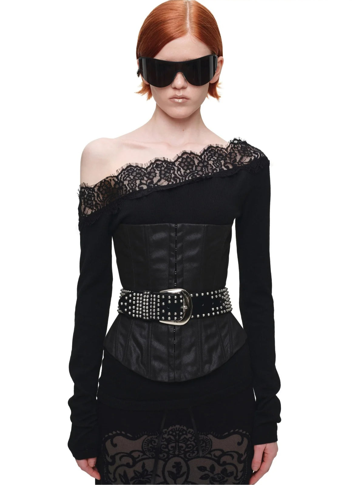 Lace Shoulder Knit Top