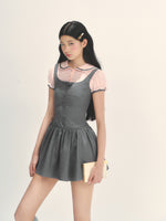 Spliced Fake Two  Piece Preppy Dress