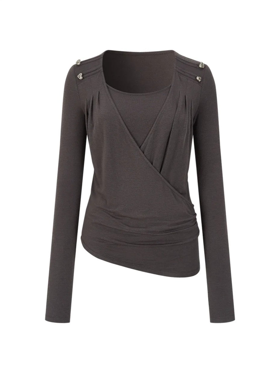 Layered V-Neck Blend Top
