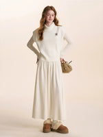 Cream & Gray Wool Knit Vest