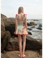 Fiorina Floral Lace-Up Mini Dress