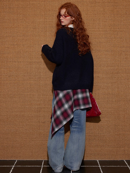 Animal Jacquard Embroidered Knit Sweater