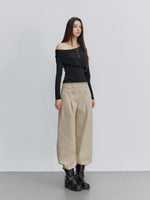 Asymmetric Shoulder Draped Top