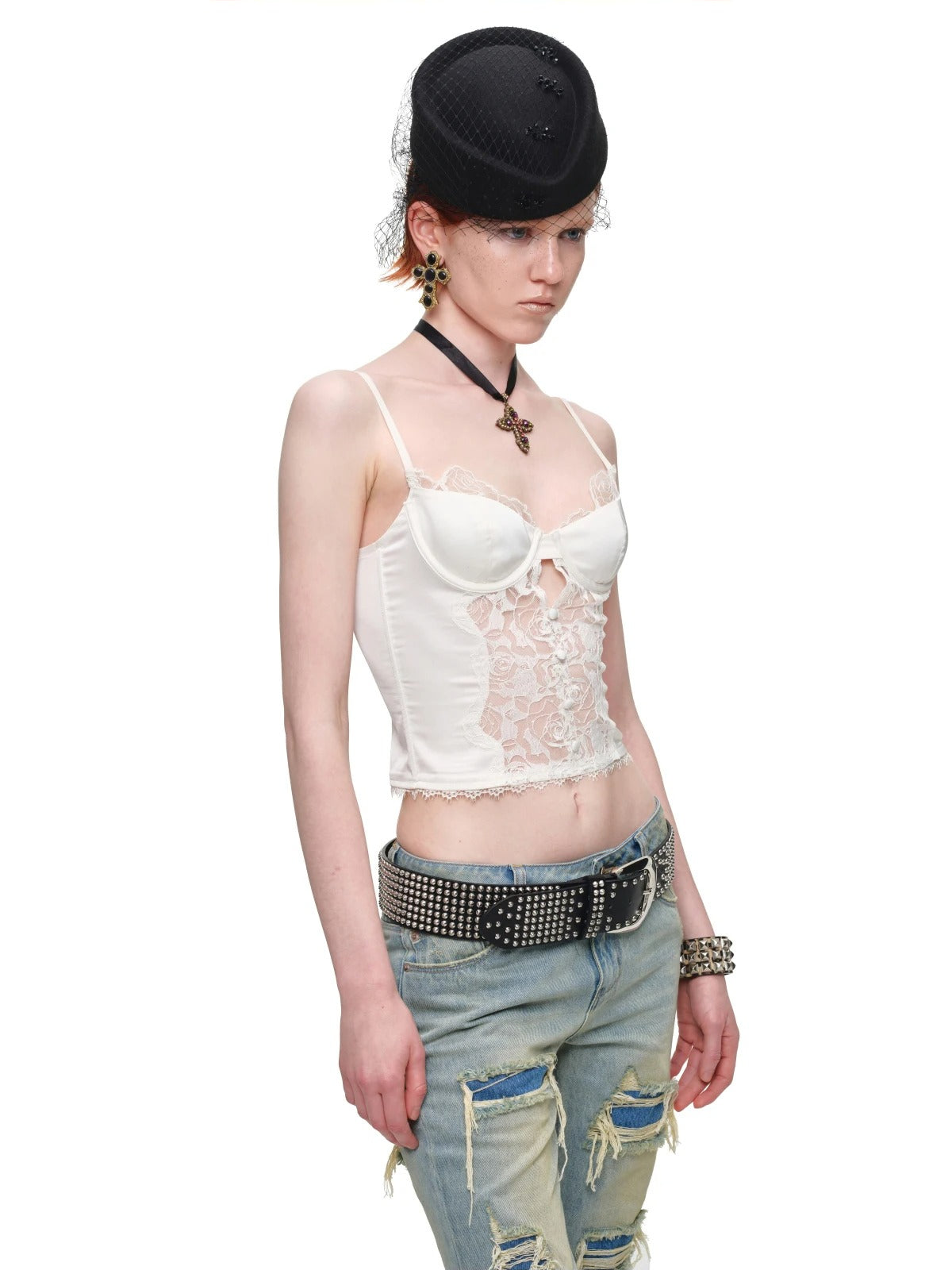 Lace Satin Corset Cami