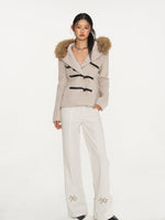 Black & Oatmeal Wool Toggle Coat