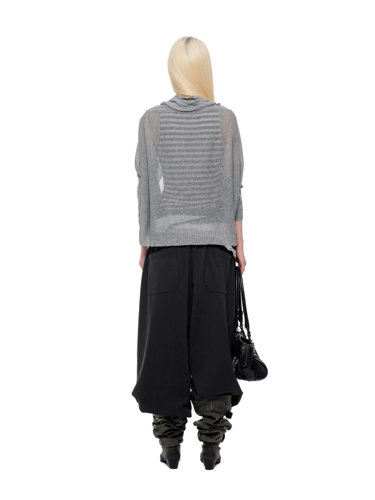 Korean Drawstring Knit Cardigan
