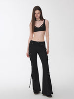 Suede Mesh Lace-Up Bralette