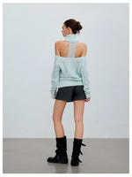 Cold Shoulder Turtleneck Knit