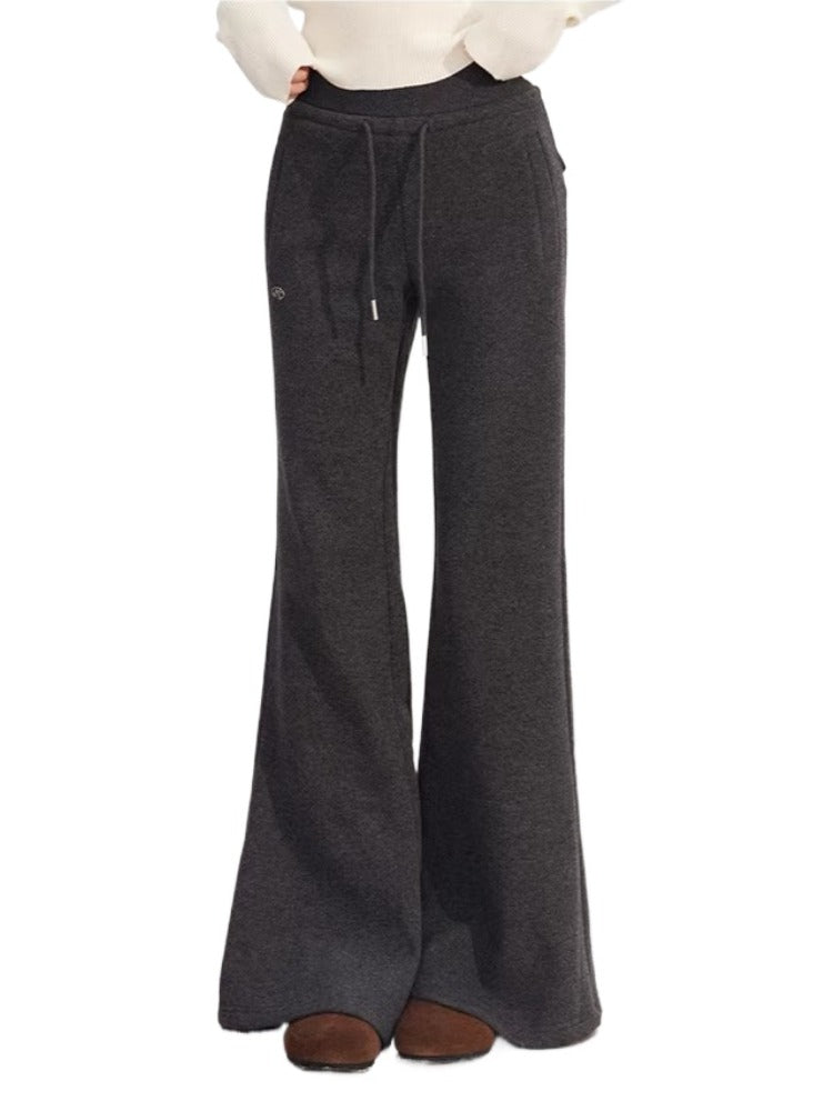 Fleece Lined Drawstring Flare Pants