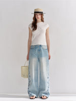 Floral Embroidered Fitted T-shirt