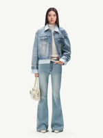Washed Denim Faux Layer Jacket